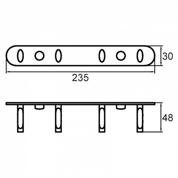 Планка с крючками Milardo , четверная (004SM40M41)