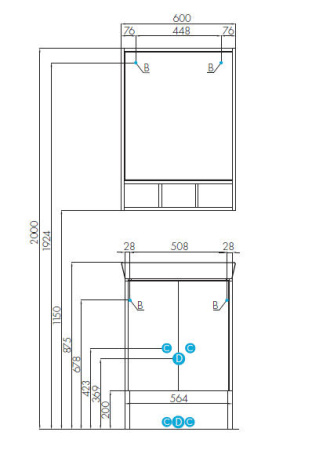 Тумба с раковиной Акватон Йорк 60 1A1702K1YOAY0