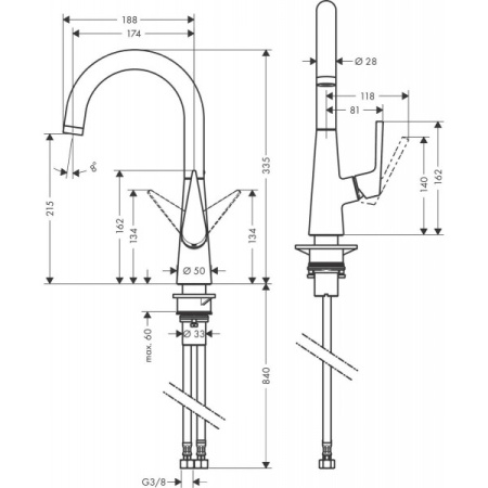 Смеситель для кухни HANSGROHE TALIS S 72814000