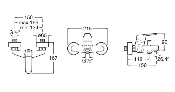 Смеситель для ванны Roca Alfa 5A0D25C0M