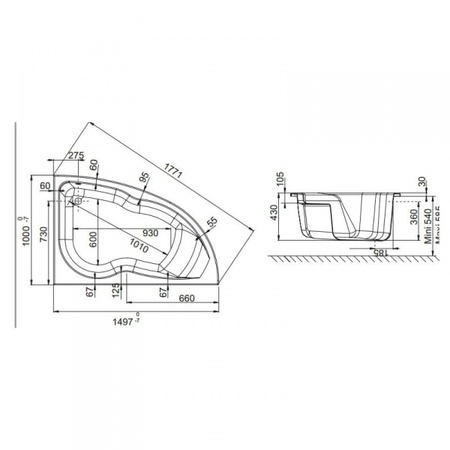 Ванна гидромассажная Jacob Delafon Micromega Duo E5TN1160RU-00