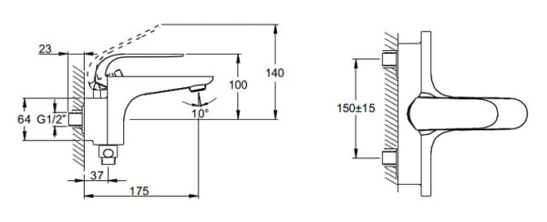 Смеситель VITRA Style-X A40171EXP