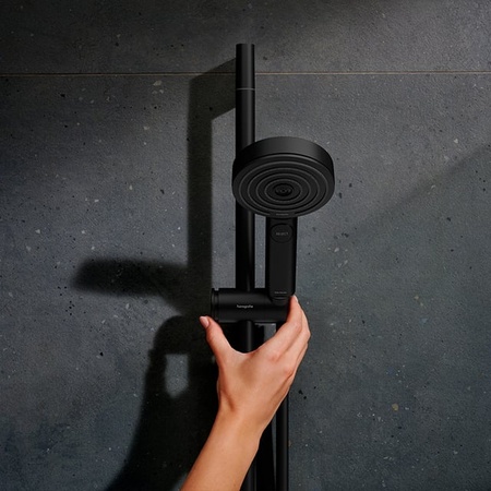 Термостат для душа с душевым гарнитуром Hansgrohe Pulsify Select S 105 3jet Relaxation EcoSmart 24262670 черный матовый