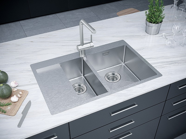 Кухонная мойка Paulmark Union PM537851-BSR брашированная нерж. сталь правая