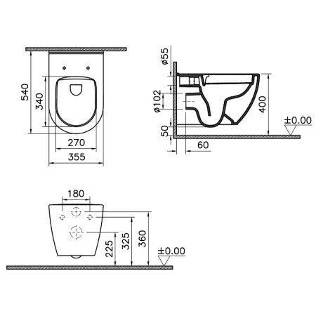 Инсталляция с унитазом Vitra L-Box Mia Round  9873B003-7201
