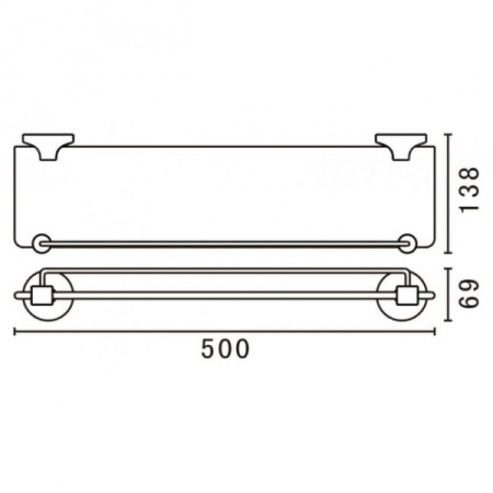 Стеклянная полка Art&Max AM-E-4282-Cr