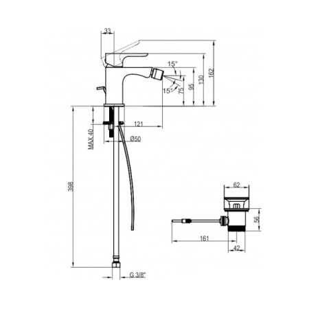 Смеситель для биде Villeroy&Boch O'novo TVB10420111061