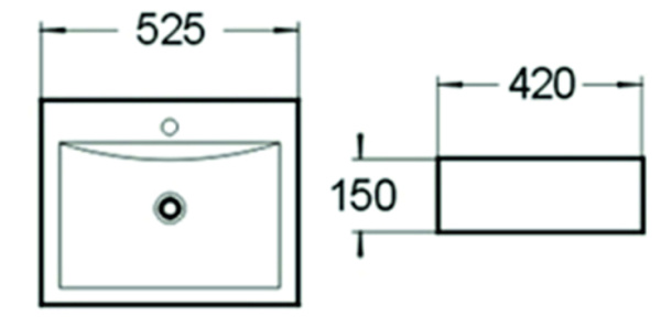Раковина накладная (52,х42) SantiLine SL-1005