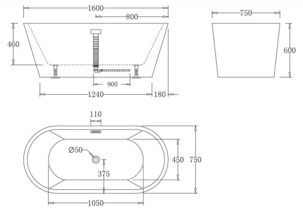 Ванна акриловая BelBagno BB71-1800 Ванна акриловая BelBagno BB71-1800