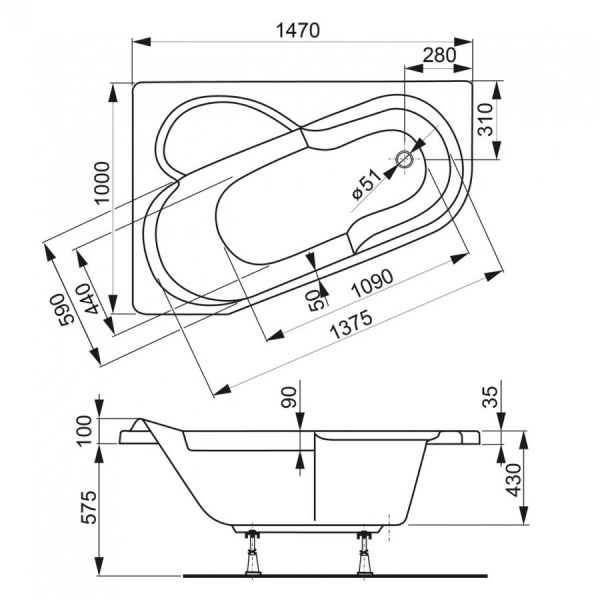 Акриловая ванна Vagnerplast Selena (147x100) VPBA141SEL3LE-04 левая Акриловая ванна Vagnerplast Selena (147x100) VPBA141SEL3LE-04 левая