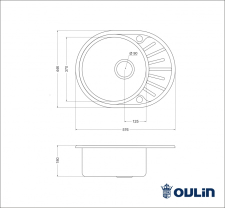 Кухонная мойка (63x50) Oulin OL-R101