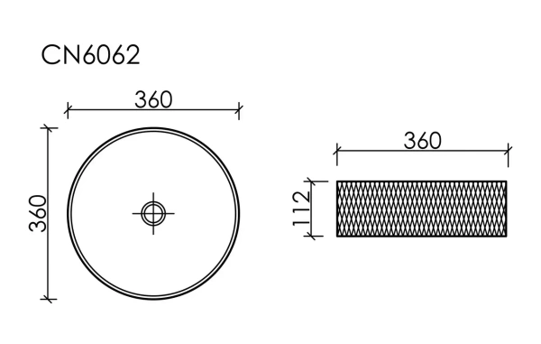 Раковина накладная (36х36) Ceramica Nova Cristal CN6062
