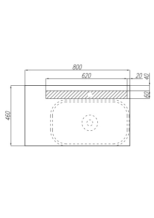 Столешница под раковину Aquaton с панелью Мишель 80 керамогранит 1A253203MIX40