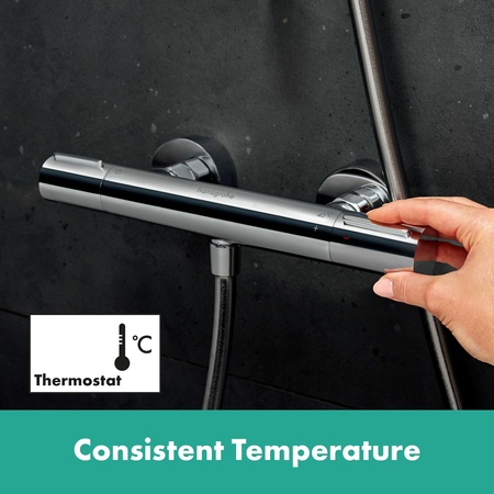 Термостат для душа с душевым гарнитуром Hansgrohe Pulsify Select S 105 3jet Relaxation EcoSmart Ecostat Element 24272000 хром