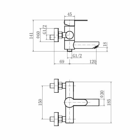 Смеситель для ванны FASHUN A53001-7
