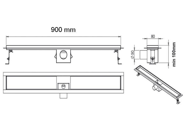 Лоток душевой Zorg Sanitary ZR T3 900*100