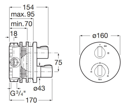 Смеситель для душа термостатический Roca T-1000 5A2E09C00