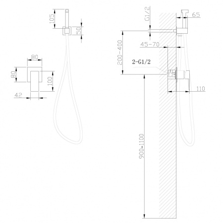 Смеситель ABBER Daheim AF8225 с гигиеническим душем, хром