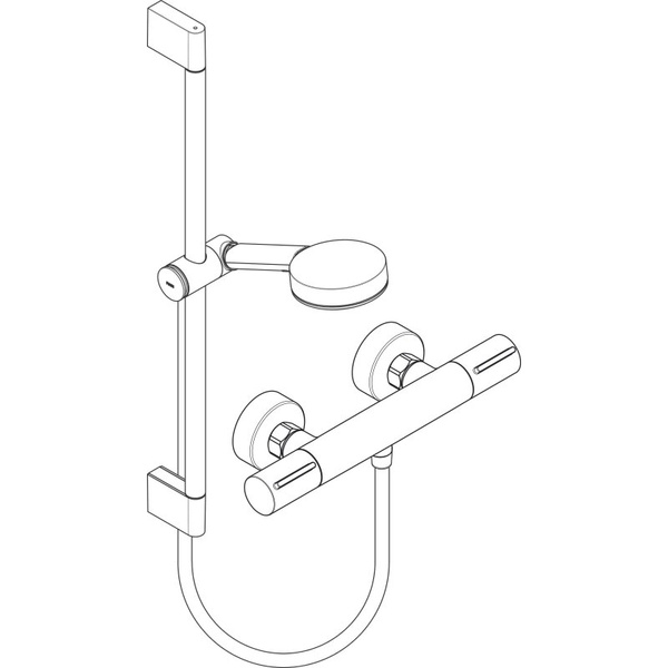 Термостат для душа с душевым гарнитуром Hansgrohe Pulsify Select S 105 3jet Relaxation EcoSmart Ecostat Element 24272000 хром