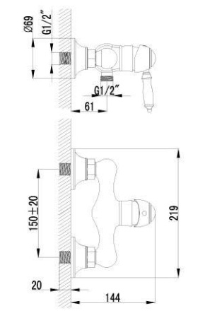 Смеситель для душа Lemark Villa (LM4803B)
