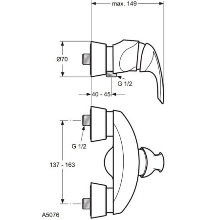 Смеситель для душа Ideal Standard Tonic A5076AA