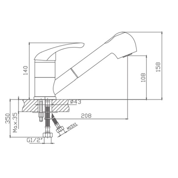 Смеситель для кухни Cron CN6003 Смеситель для кухни Cron CN6003