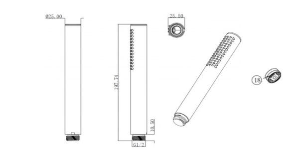Лейка для душа VILLEROY&BOCH Embrace PLUS 69-0500701