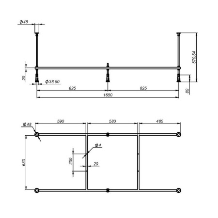 Каркас для ванны (170х75) AM.PM X-Joy W00A-175-075W-R