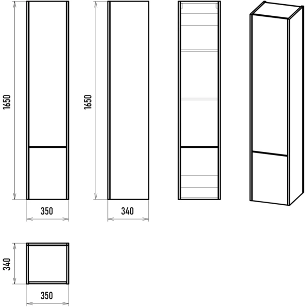 Пенал Brevita Greenwood GRE-05035-08П правый