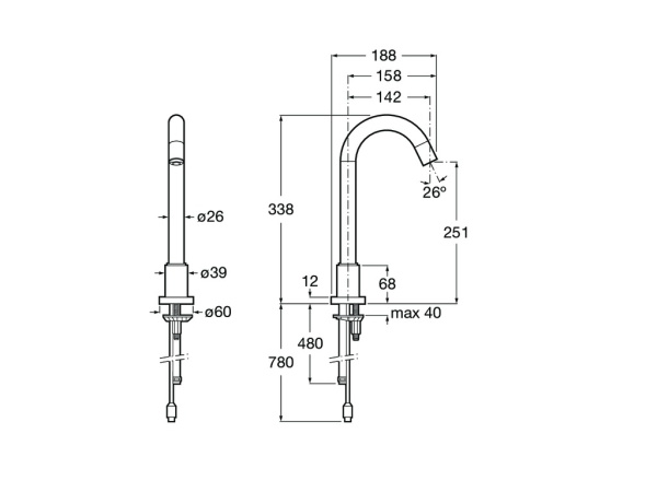 Смеситель для раковины Roca Loft-E 5A3843C00