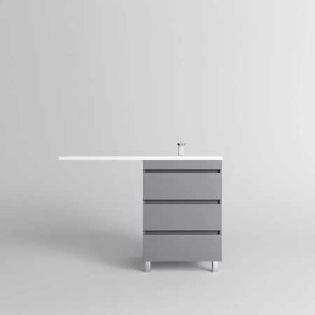 Тумба под стиральную машину напольная без раковины Style Line Даллас Леон СС-00002449 светло-серый матовый