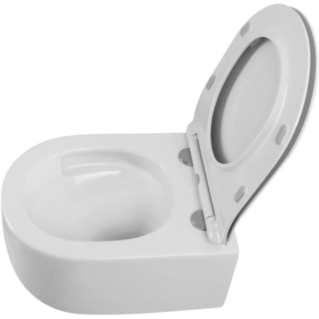 Унитаз подвесной BelBagno Soft BB084CH-TOR/SC безободковый, торнадо, с сиденьем микролифт