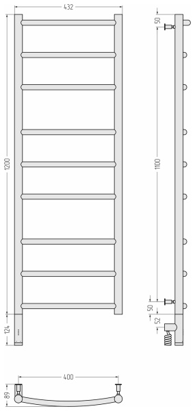 Полотенцесушитель электрический Сунержа Галант 3.0 (100х60) 31-5800-1240 левый Полотенцесушитель электрический Сунержа Галант 3.0 (100х60) 31-5800-1240 левый