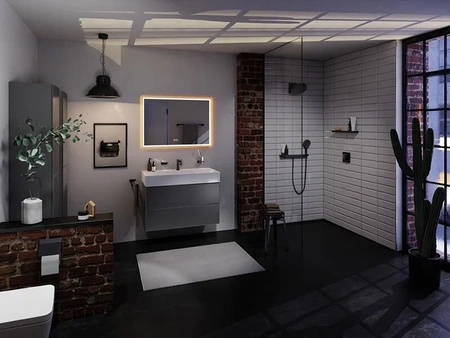 Подключение для душевого шланга с держателем Hansgrohe Rainfinity Porter 500 26843340 шлифованный черный хром