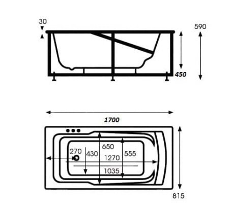 Акриловая ванна Vagnerplast Max Ultra VPBA178ULM2X-04