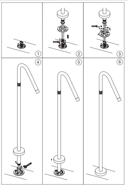 Смеситель напольный для раковины Kerasan Artwork 756198 NEW стальной
