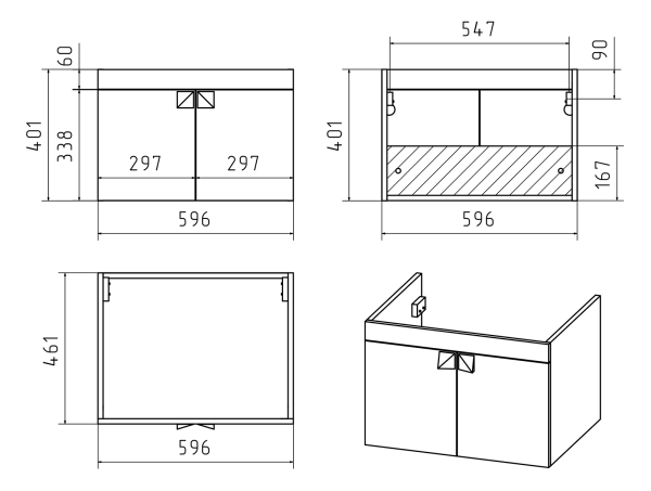 Тумба под раковину Misty Сахара 60 Пр-Сах06060-0011По