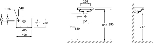 Раковина подвесная (40х25) Jacob Delafon Odeon Up E4759C-X5-00