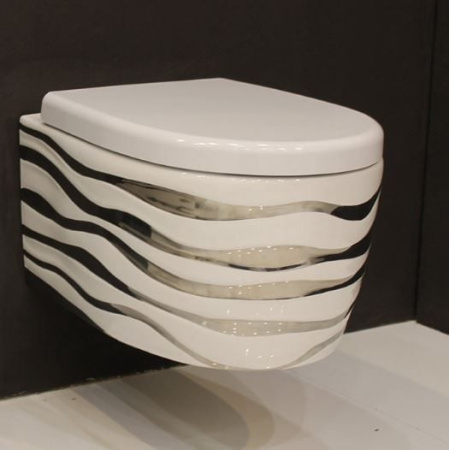 Подвесной унитаз с сиденьем Ceramica Ala Wave WAVWCWH/Bronze