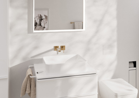 Смеситель для раковины встраиваемый Hansgrohe Tecturis E 73051140 шлифованная бронза