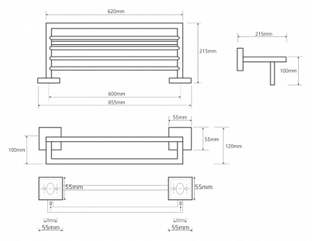 Полочка для полотенеца с вешалкой Bemeta BETA 132205072