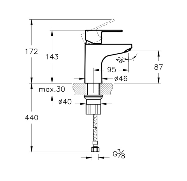 Смеситель для раковины Vitra Win S A41177EXP  хром