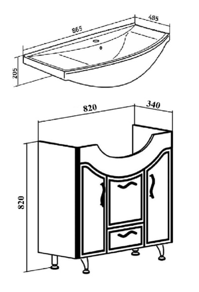 Тумба под раковину Runo   Севилья 85 (00000000597)