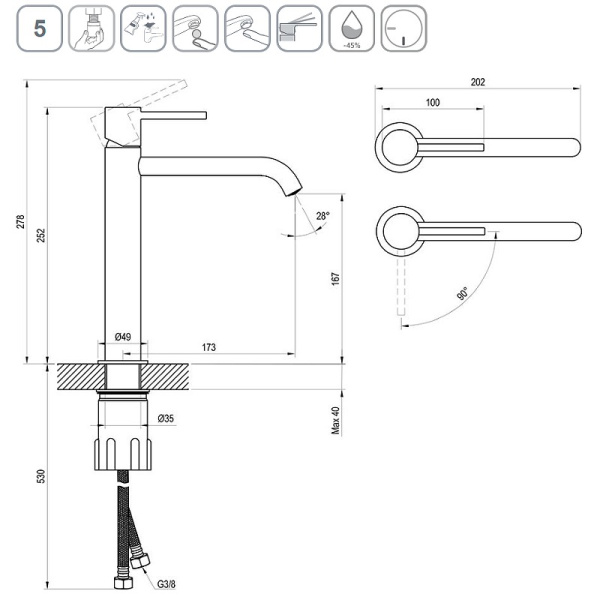 Смеситель для раковины Ravak Espirit BeCool ES 014.01CR X070399 хром