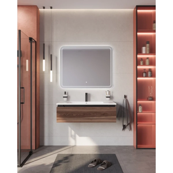 Тумба под раковину Cezares SLIDER-1000-1C-SO-NA-P орех дымчатый