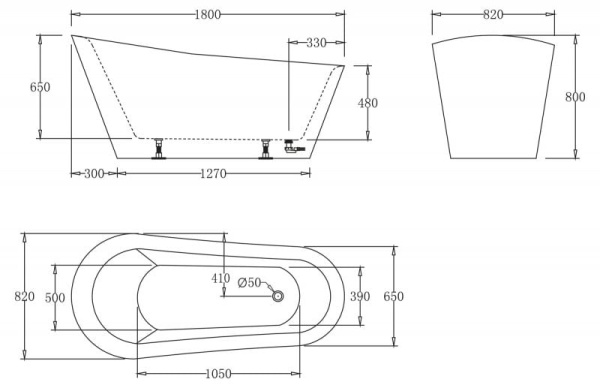 Акриловая ванна (180x82) BelBagno BB63-1800 Акриловая ванна (180x82) BelBagno BB63-1800