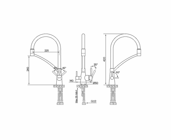Смеситель для кухни с подключением к фильтру  Paulmark Siеgen Si213111-328