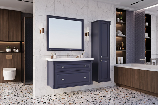 Зеркало (79х84)  ASB-Woodline Кастелло 80 12046 (синий)