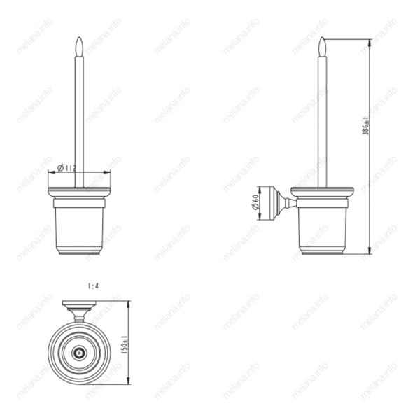 Ершик для унитаза подвесной Melana MLN-820006