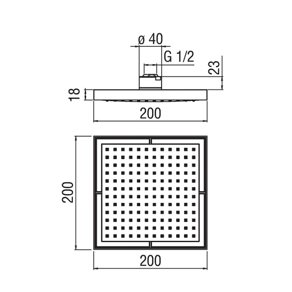 Верхний душ Nobili 20 AD139/17CR